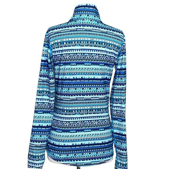 Nike Pro Dri-Fit Blue Stripe Half Zip Long Sleeve Pullover Size Large - Picture 3 of 7